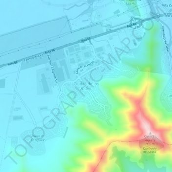 Carte topographique Ciudad de los Valles, altitude, relief