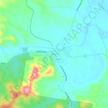 Carte topographique Imbil, altitude, relief