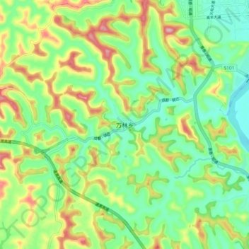 Carte topographique Wanlin, altitude, relief