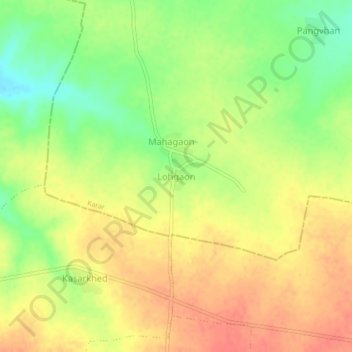 Carte topographique Lohgaon, altitude, relief