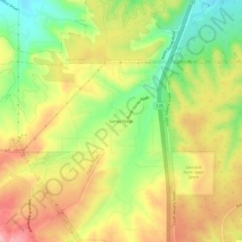 Carte topographique Surrey Ridge, altitude, relief