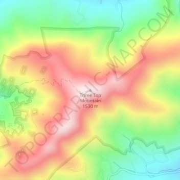 Carte topographique Three Top Mountain, altitude, relief