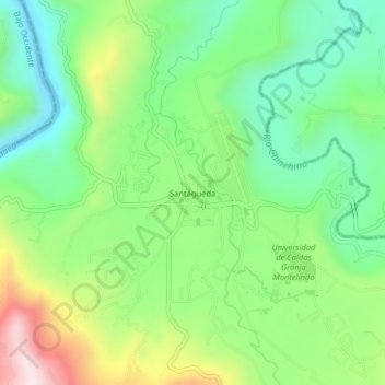 Carte topographique Santágueda, altitude, relief