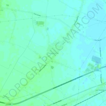 Carte topographique Piangipane, altitude, relief