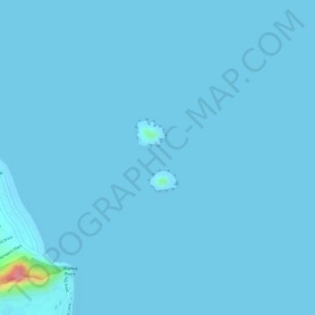 Carte topographique Mokulua Islands, altitude, relief