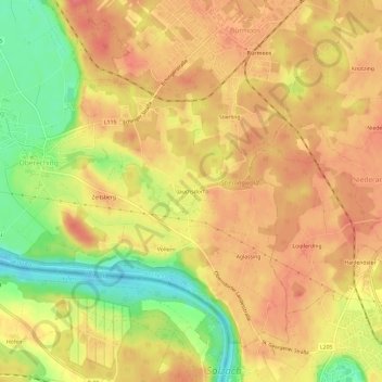 Carte topographique Jauchsdorf, altitude, relief