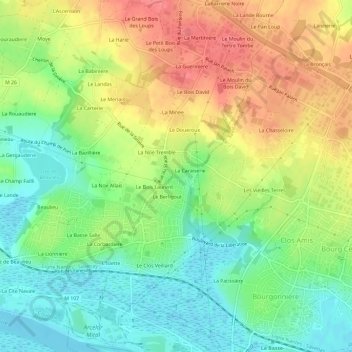 Carte topographique La Brulerie, altitude, relief