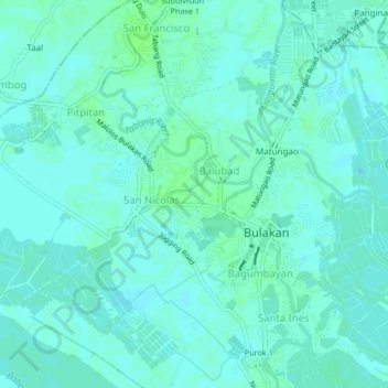 Carte topographique Tibig, altitude, relief