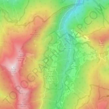 Carte topographique Tagliole, altitude, relief