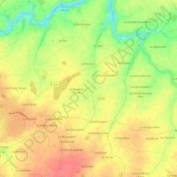 Carte topographique La Roulerie, altitude, relief