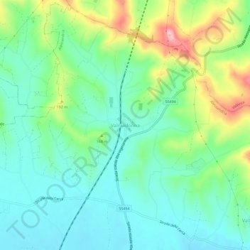 Carte topographique Valmadonna, altitude, relief