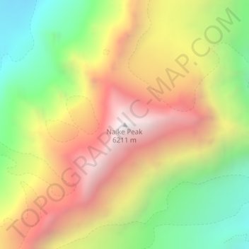 Carte topographique Naike Peak, altitude, relief