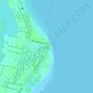 Carte topographique Sergipe, altitude, relief