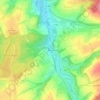 Carte topographique Taich, altitude, relief