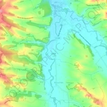Carte topographique Carole, altitude, relief