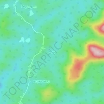 Carte topographique Yem, altitude, relief