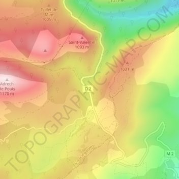 Carte topographique La Garussière, altitude, relief