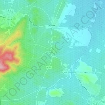 Carte topographique Villemajou, altitude, relief