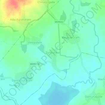 Carte topographique Tunivalasa, altitude, relief