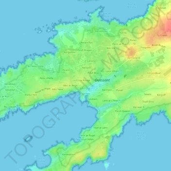 Carte topographique Gorrekear, altitude, relief