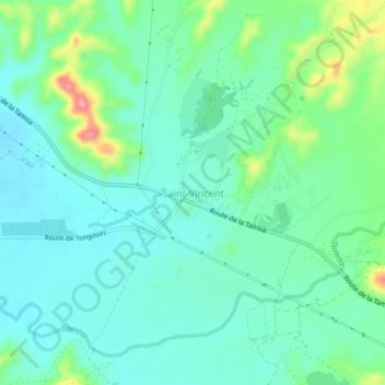 Carte topographique Saint-Vincent, altitude, relief