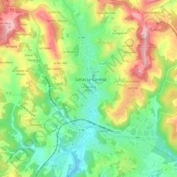 Carte topographique Le Moulin à Vent, altitude, relief