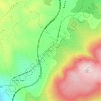 Carte topographique Vale Alto, altitude, relief