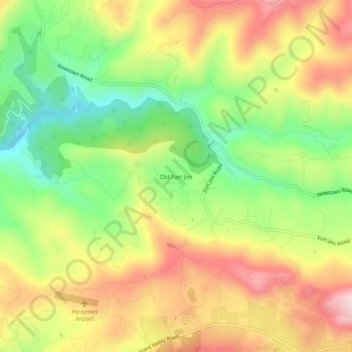 Carte topographique Old Fort Jim, altitude, relief