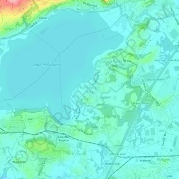 Carte topographique Garbagnate Rota, altitude, relief