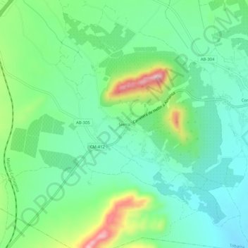 Carte topographique Sierra, altitude, relief