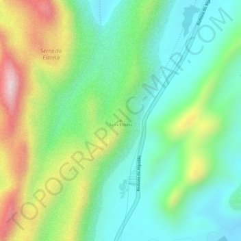 Carte topographique Serra Estrela, altitude, relief