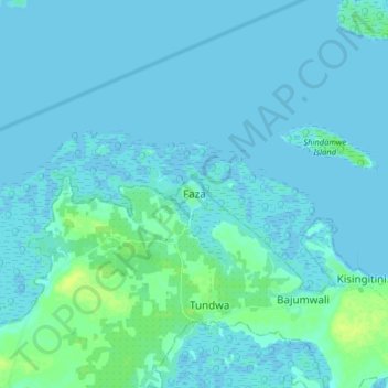 Carte topographique Faza, altitude, relief