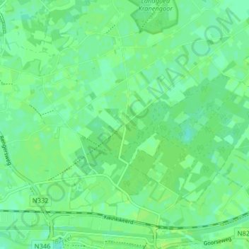 Carte topographique Exel, altitude, relief