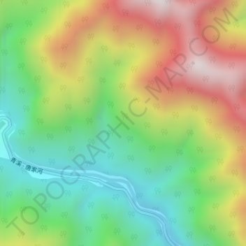 Carte topographique Washiba, altitude, relief