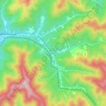 Carte topographique Wriston, altitude, relief