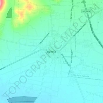 Carte topographique Romita, altitude, relief