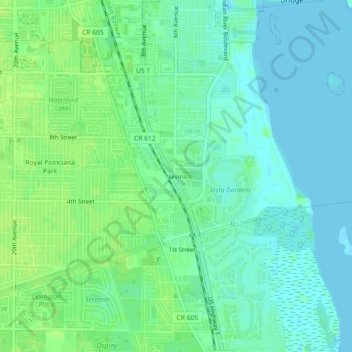 Carte topographique Nevins, altitude, relief