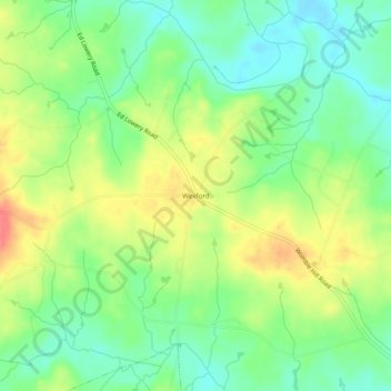 Carte topographique Wexford, altitude, relief