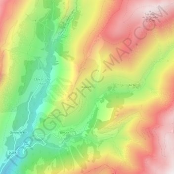 Carte topographique Bonnefin, altitude, relief