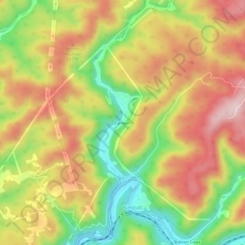 Carte topographique Carswell, altitude, relief