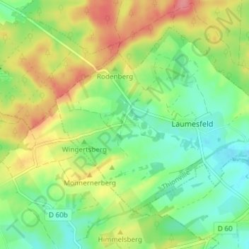 Carte topographique Calembourg, altitude, relief