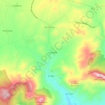 Carte topographique La Cañada, altitude, relief