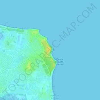 Carte topographique Phare des Dames, altitude, relief