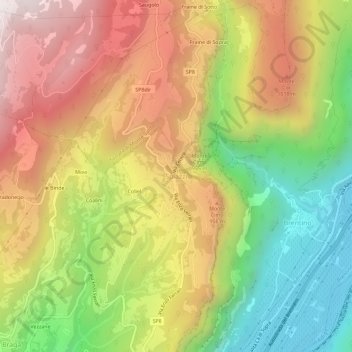 Carte topographique Spiazzi, altitude, relief