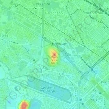 Carte topographique Monte Stella, altitude, relief