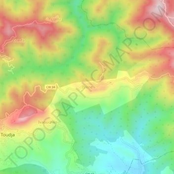 Carte topographique Ifrene, altitude, relief
