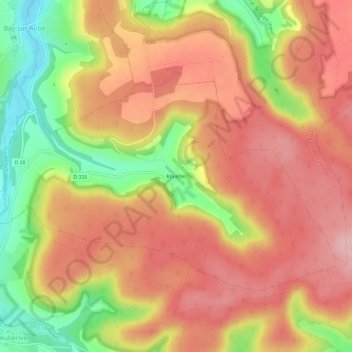 Carte topographique Rouelles, altitude, relief