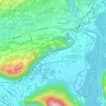 Carte topographique Villapaiera, altitude, relief