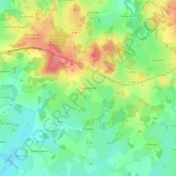 Carte topographique Saint-Hilaire, altitude, relief