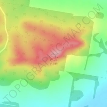 Carte topographique Smoky Point, altitude, relief